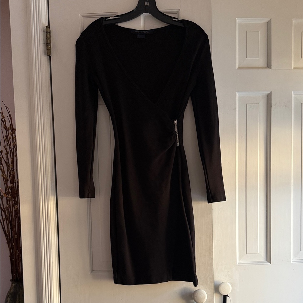 French Connection Black Long Sleeve Dress